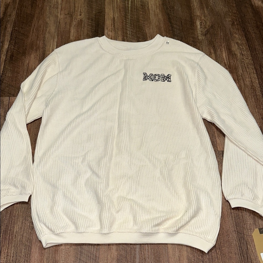 MV Sport Leopard Print Mom‎ Corded Sweatshirt BNWT medium